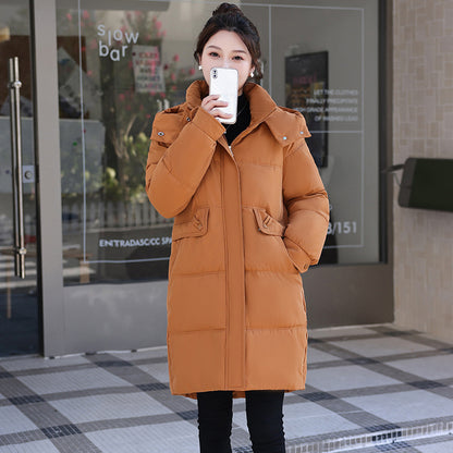 Mid-length Fashion Cotton-padded Jacket Simple