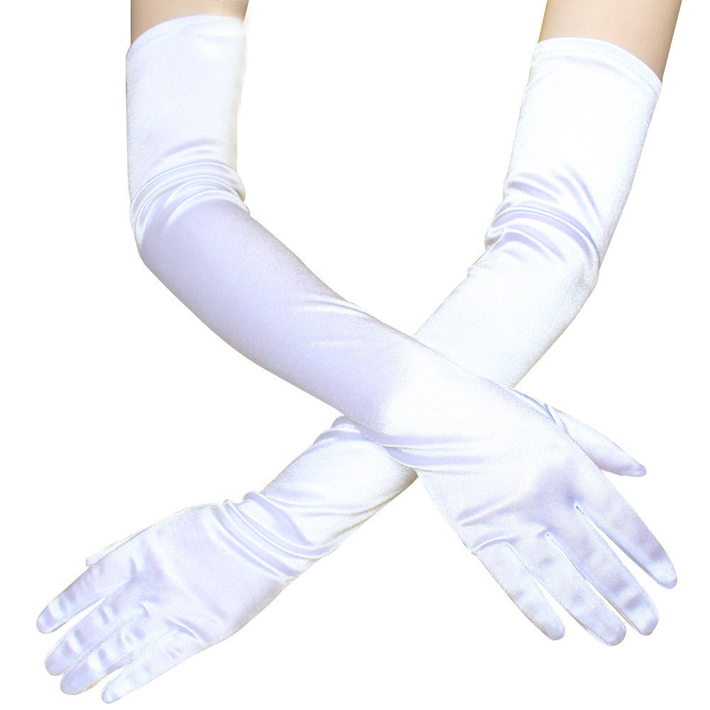 Women's Long Dress Satin Gloves