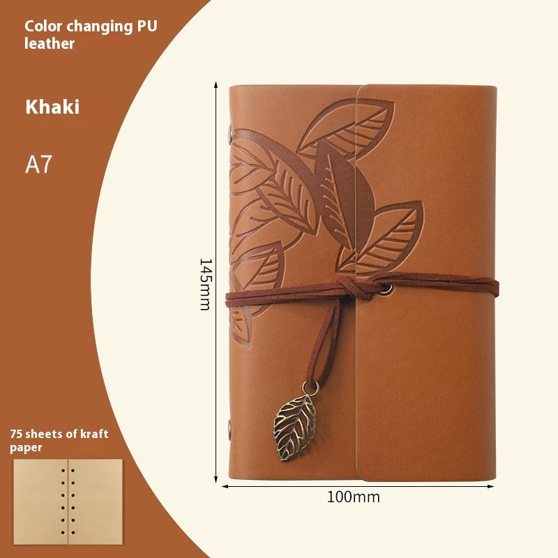 Creative Notebook Stationery One Leaf Zhiqiu Travel Diary Book Loose Leaf Vintage Leaves One Piece