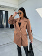 Winter Solid Color Fashion All-match Double-breasted Woolen Coat Women's Clothing