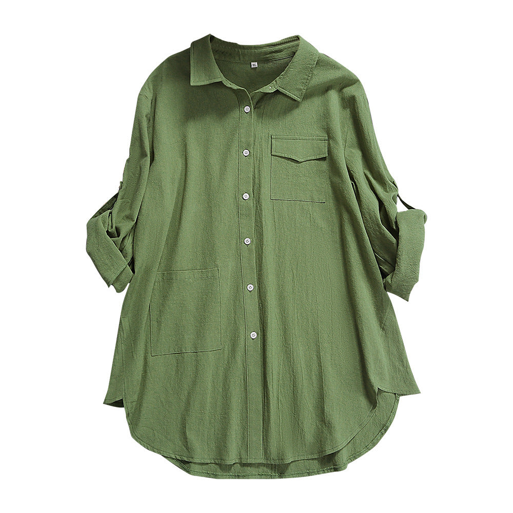 Women's Loose Long Sleeve Button Shirt