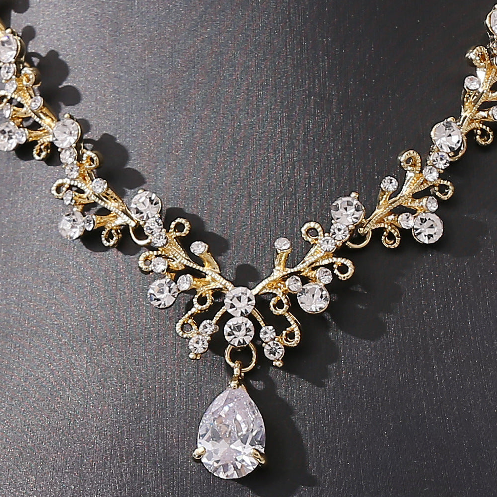 Bridal Rhinestone Zircon  Necklace