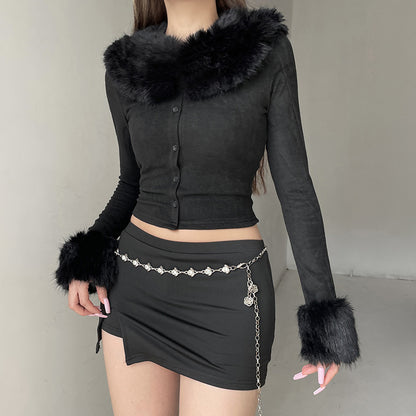 Short Breasted Cardigan Long Sleeve Coat For Women