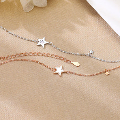 S925 Silver Shell Five-pointed Star Necklace Female Korean Style