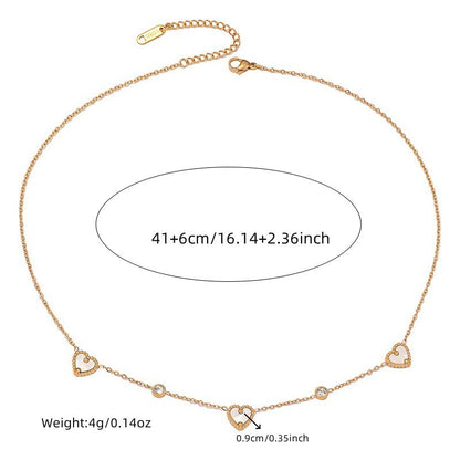 Fashion Simple White Shell Love Chain Stainless Steel