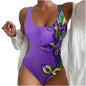 Women's Seaside Beach Swimsuit 3D Contrast Color One-piece Swimsuit