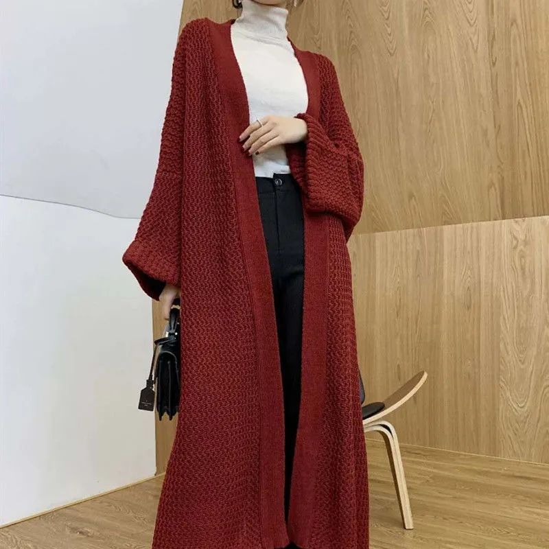 Wind Long Knitted Cardigan Overknee Coat