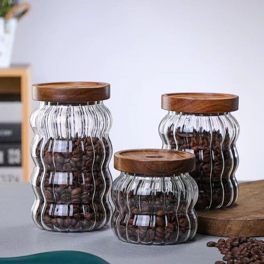 Glass Tea Food Grade Candy Coffee Bean Storage Jar