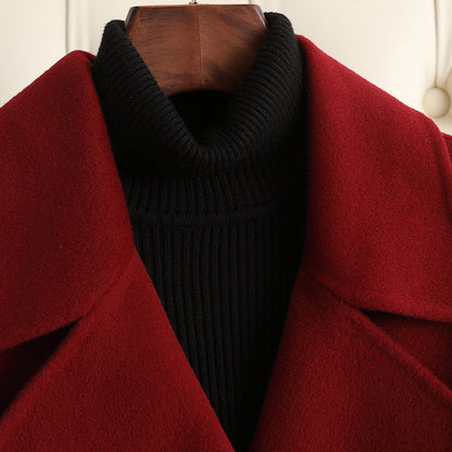 Autumn And Winter Temperament Korean Style Woolen Coat Women