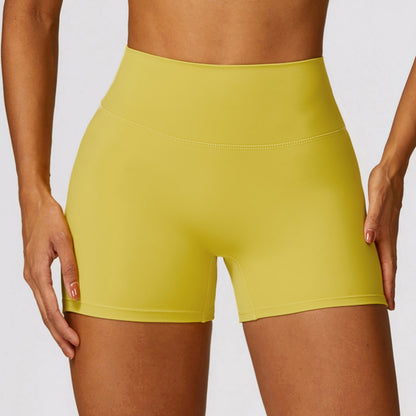 Running Fitness Tight Sports Brushed High Waist Yoga Shorts