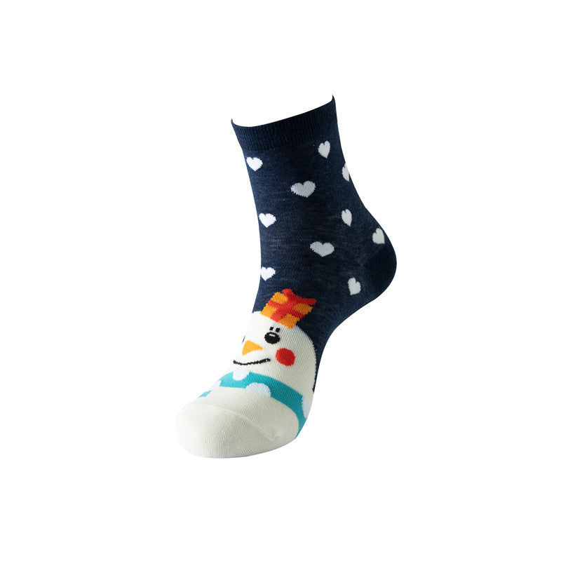 Christmas Tree Old Man David's Deer Snowman Socks Female