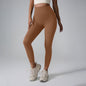 Yogahose, nahtlos, Nude Feel, hohe Taille, pfirsichfarbene Hose, Zero Sense, integrierte Sport-Yogahose, Yogahose