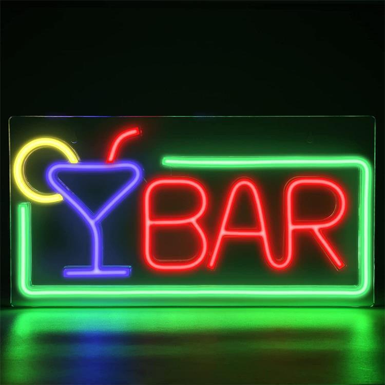 Brightly Colored Neon Advertising Lights For Bar Parties