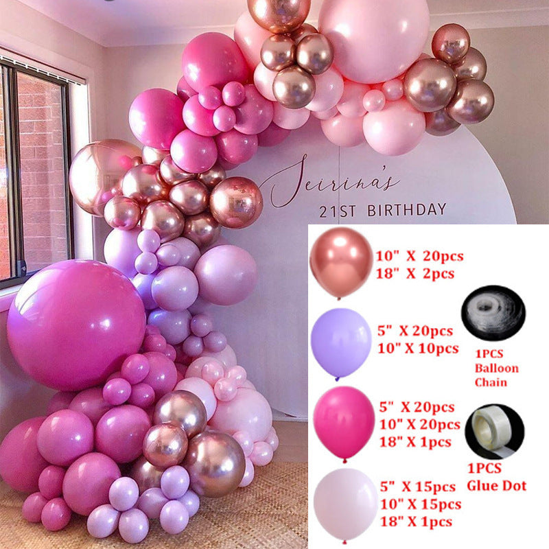 Rose Gold Balloon Arch Garland Wedding Birthday Party Background Decoration