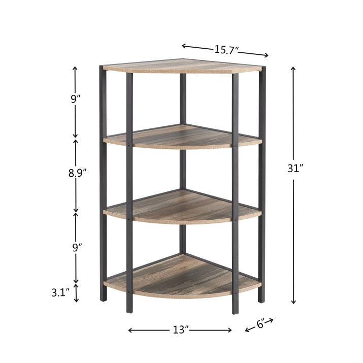 4-Tier Corner Shelf,Multipurpose Display Storage Stand For Kitchen,Home Office,living Room,Small Space