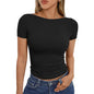 Round Neck Short Sleeve Slim Fit Hot Girl Going Out Tops