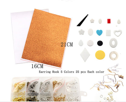 DIY earrings set pu leather double-sided set