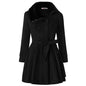 Women's Clothing Slim-fit Mid-length Woolen Coat Double-breasted Padded Coat