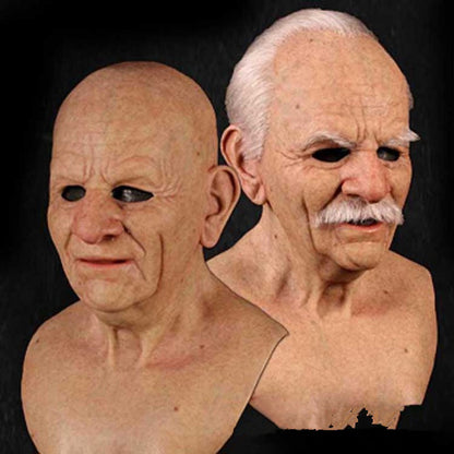 Old man mask white hair white beard headgear halloween