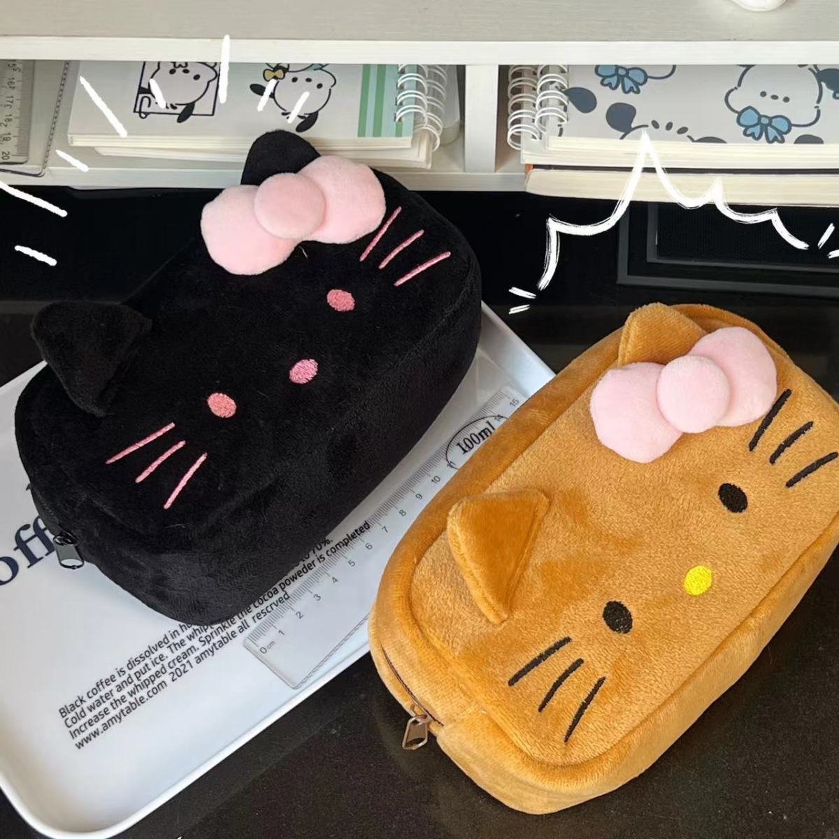 Cartoon Cute Caramel Cat Pencil Case Good-looking