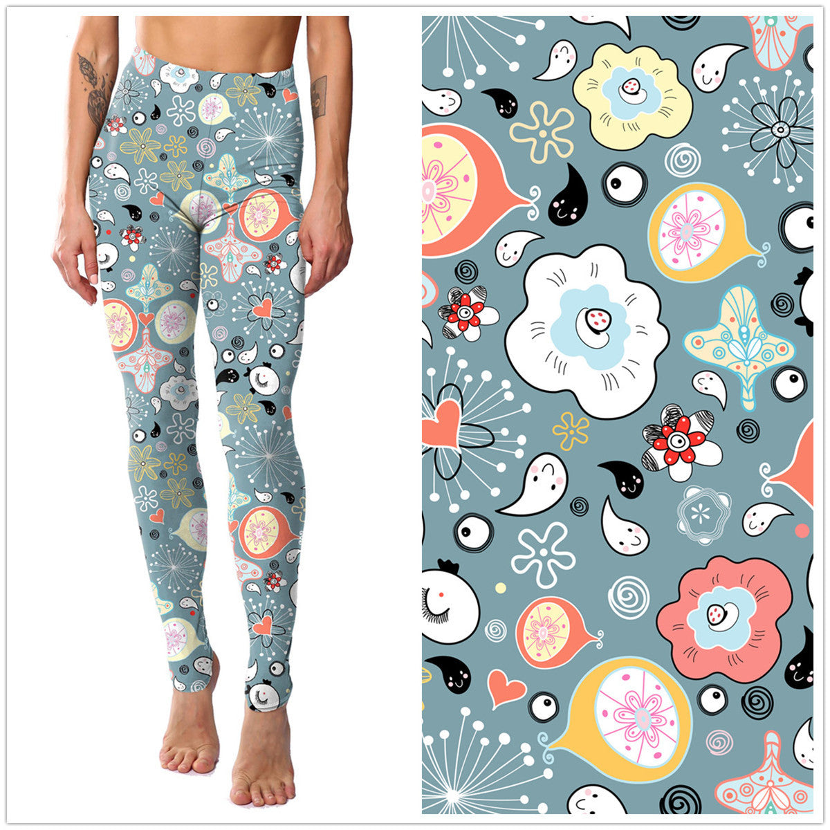 Personalized Digital Printing Kitten Leggings