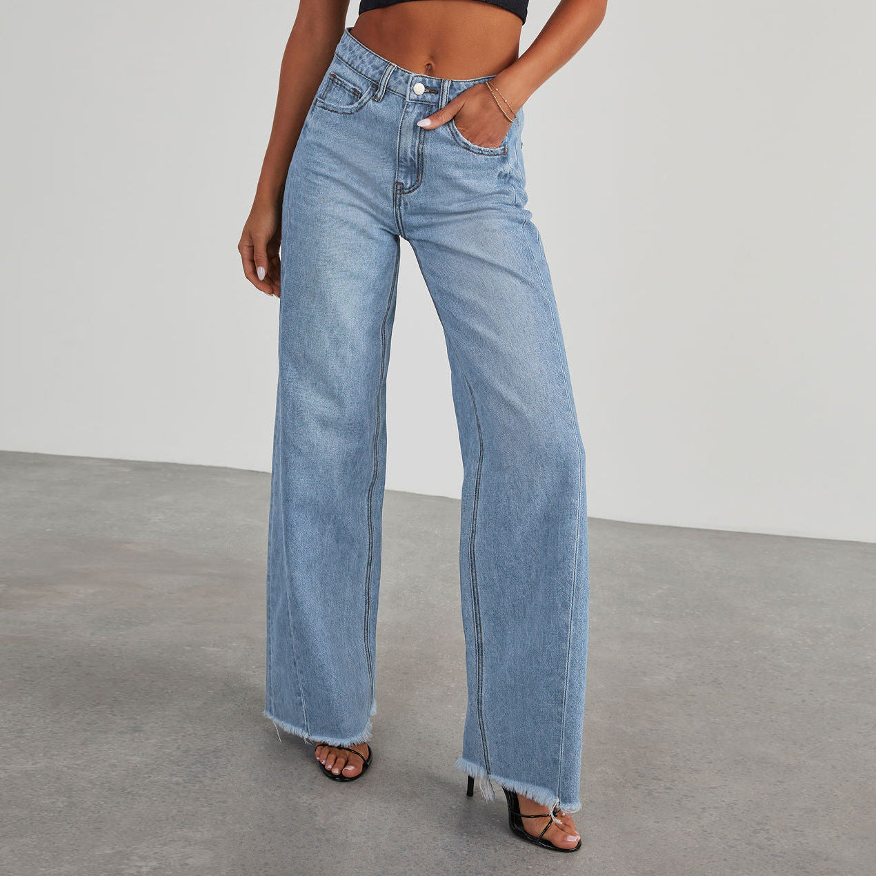 Loose Casual Straight-leg Wide Leg Mop Pants Women