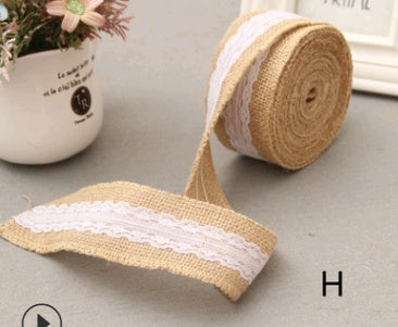 Lace 5CM wide linen roll DIY handmade Christmas decoration linen wedding crafts