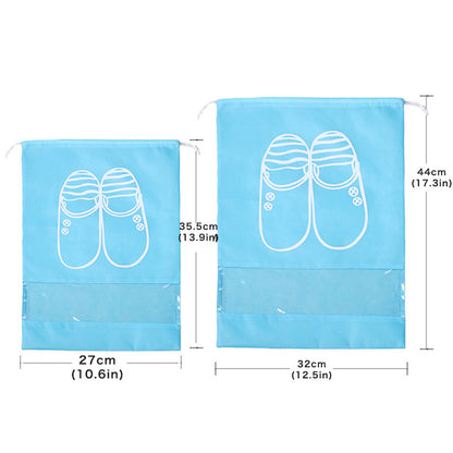 2 Sizes Waterproof Shoes Bag Pouch Storage Travel Bag Portable Tote Drawstring Bag Organizer Cover Non-Woven Laundry Organizador