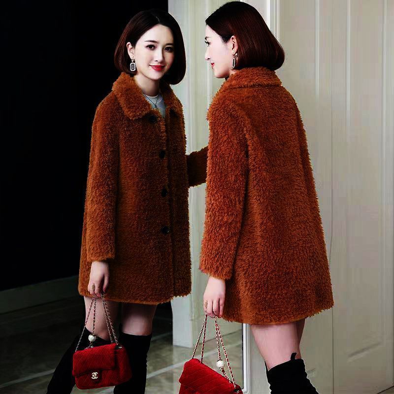 Women's Thick Faux Cashmere Coat Mid-length