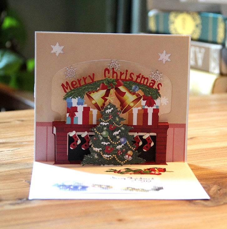 Christmas Card Wholesale Creative 3D Stereo Greeting Card Holiday Wish Card Kindergarten Handmade Greeting Card