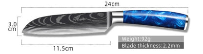 8-inch Chef Knife with Blue Resin Handle