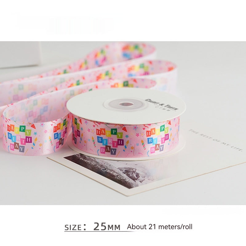 Color Heat Transfer Craft Ribbon Balloon Color Cake Packaging Gift Ribbon