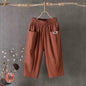 Linen Elastic Waist All-matching Casual Pants