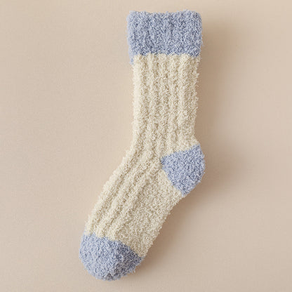 Coral Fleece Socks Women's Thickened Thermal Middle Tube