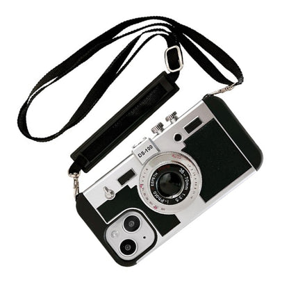 Vintage Camera Phone Case Protective Retro Camera Phone Case with Detachable Rope for IPhone 14