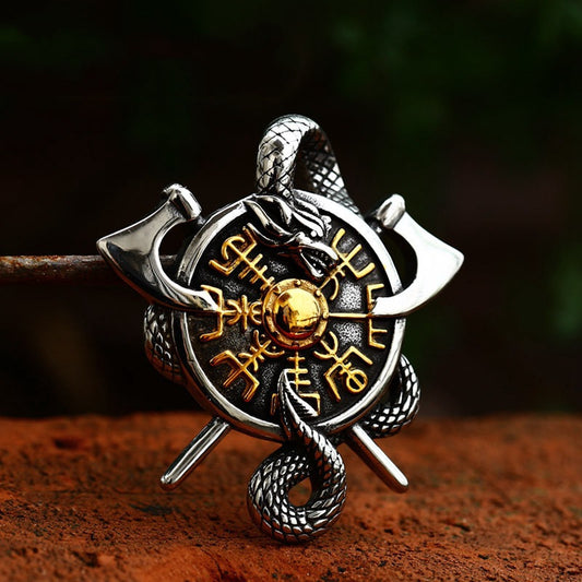 Viking Double Axe Titanium Steel Pendant