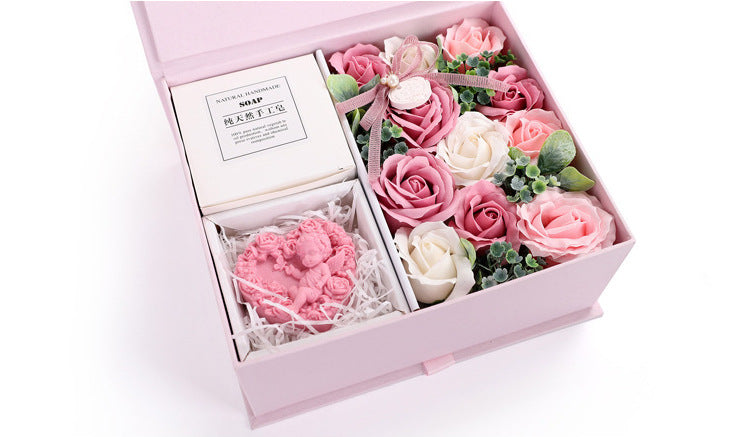 Rose Heart-shaped Gift Box Simulation Soap Flower Handmade Soap Flower