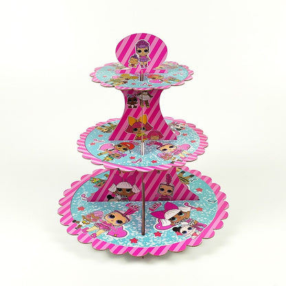 Cartoon doll birthday theme cake stand