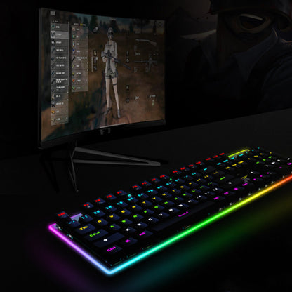 Real mechanical keyboard RGB Internet cafe desktop USB