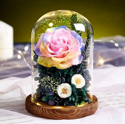 Giant Rose Eternal Life Flower Glass Cover Valentine's Day Gift