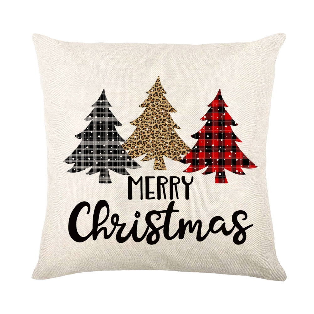 Christmas Decorations Pillow Covers Sofa Square Throw Pillow Cases Stamping Snowflake Waist Cushion Cover Home Bed Decor