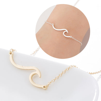 Women's Fashion Simple Wave HAILANG Necklace Bracelet