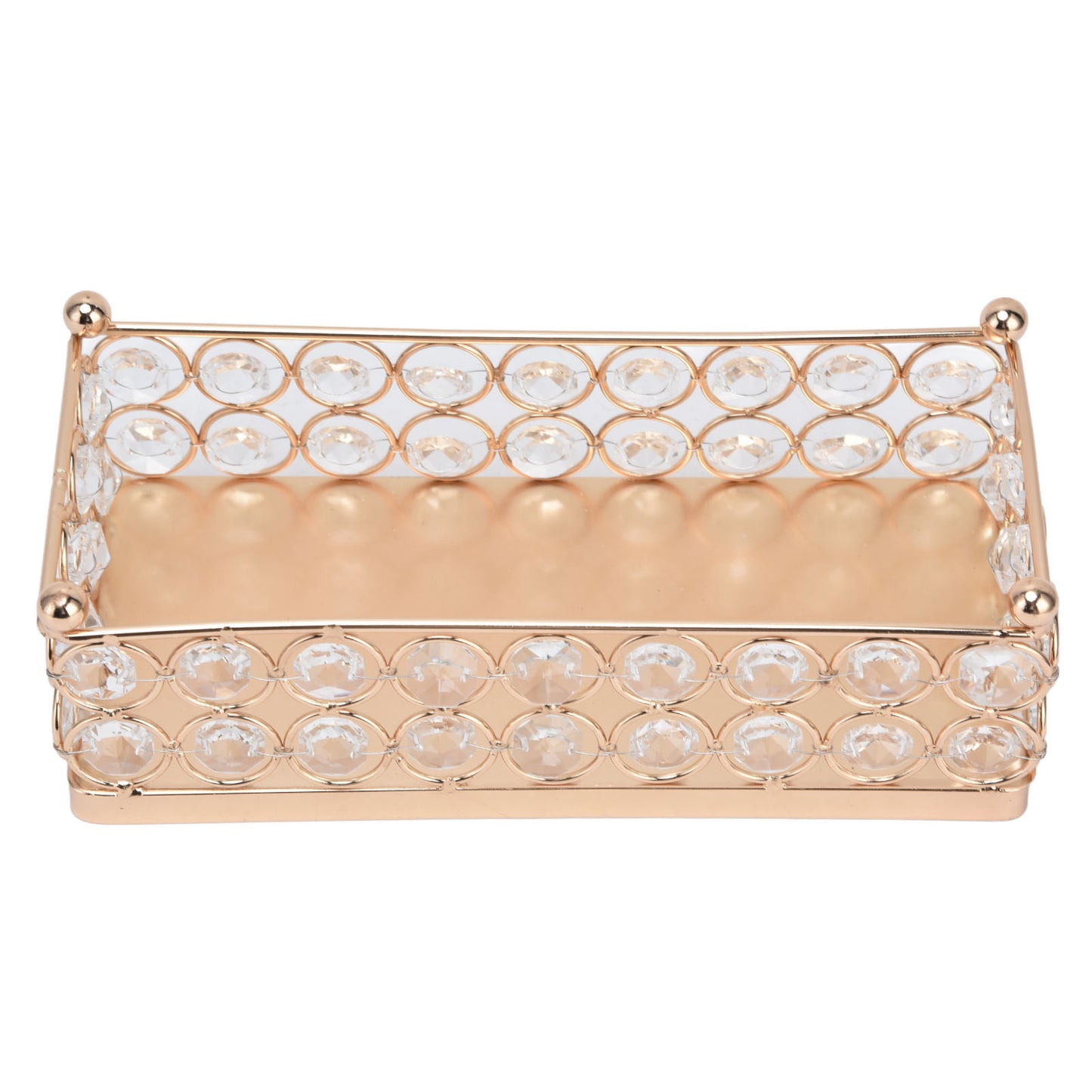 Cake Display Stand Golden Finish Rectangular Light Weight Exquisite Snacks Desserts Crystal Tray Holder