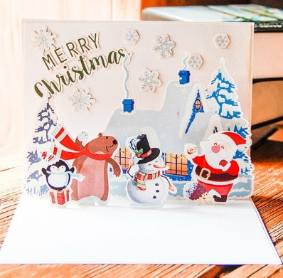 Christmas Card Wholesale Creative 3D Stereo Greeting Card Holiday Wish Card Kindergarten Handmade Greeting Card