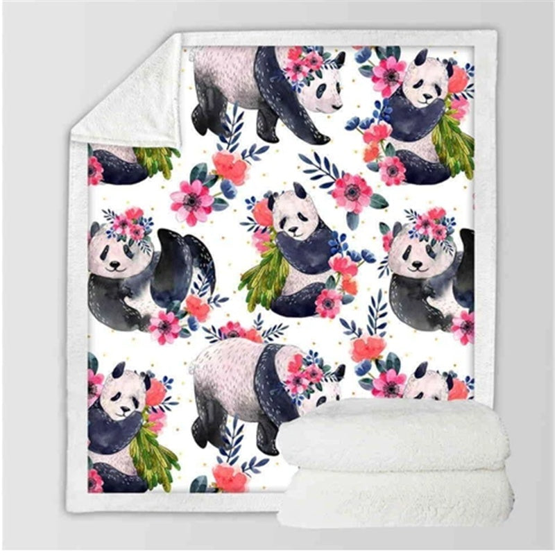 Panda series flannel blanket