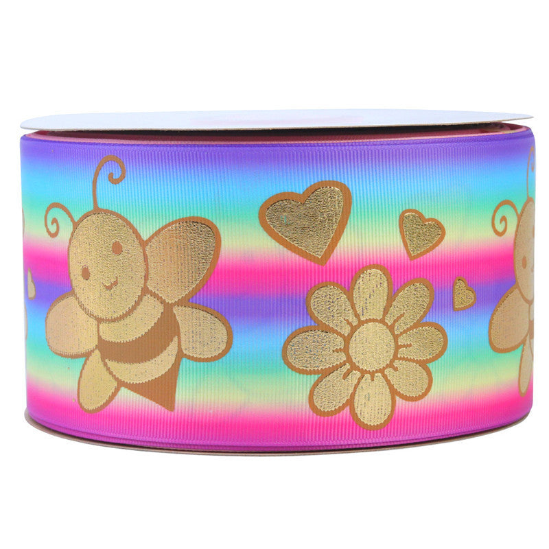 Bronzing Printed Rib Ribbon Clothing Accessories