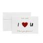 Solid Red Heart Greeting Card with Envelopes Romantic Letter I Love You Forever