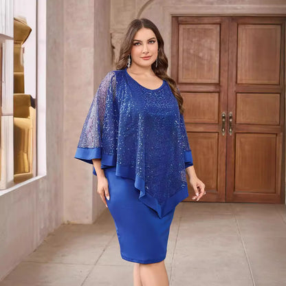 Plus Size Dress Marking Knee-length