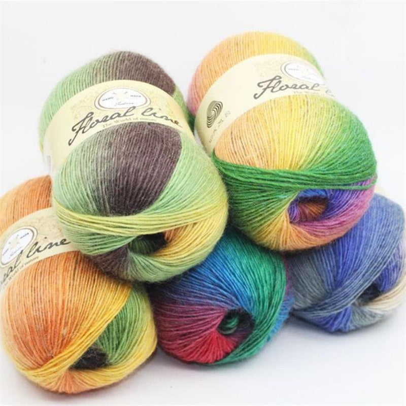 Rainbow ball of yarn