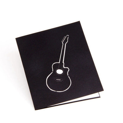 Birthday 3D Greeting Card Guitar Creative Handmade Gift Paper Carving